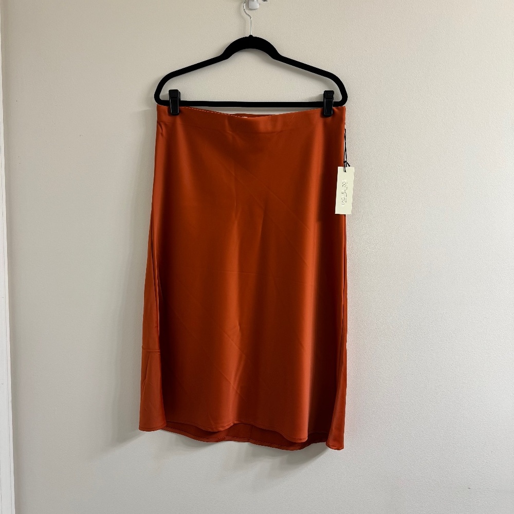 Rachel Zoe Satin Skirt - Bronze Brown